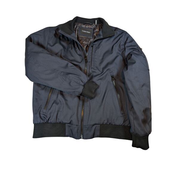 CALVIN KLEIN Men's M Navy Blue Bomber Flight Softshell Ripstop Jacket - Picture 1 of 9